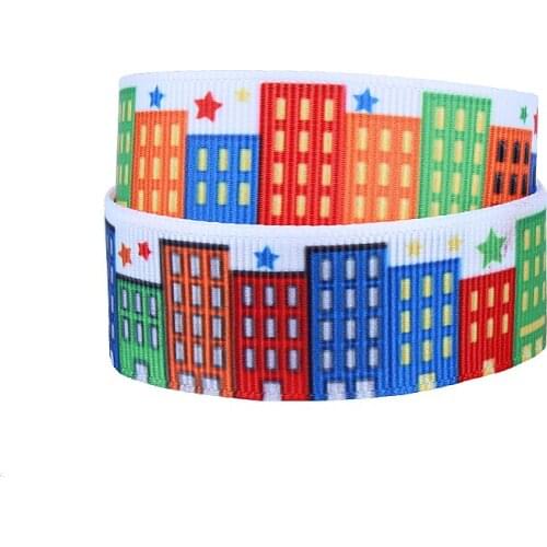 FLRA Ribbon Free shipping cartoon colorful mini house printed cheer ribbon for school kids DIY