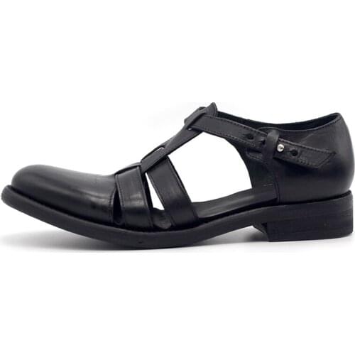 Goodyear Handmade Gladiators Cut out Mens Sandals Summer Full Grain Leather Sandals Big Size euro 38-45