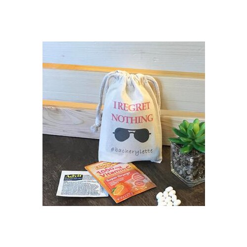Custom I Regret Nothing birthday wedding favor bags bridesmaid Bachelorette Hangover recovery Survival Kit party Candy pouches