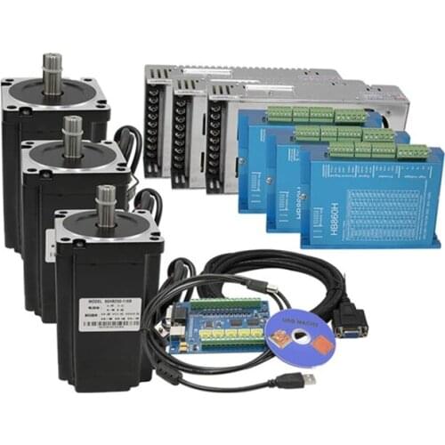 Nema 34 8.5N.m Closed Loop Stepper Motor Kit Servo Driver HB860H+86HB250 2 Phase Stepper Motor