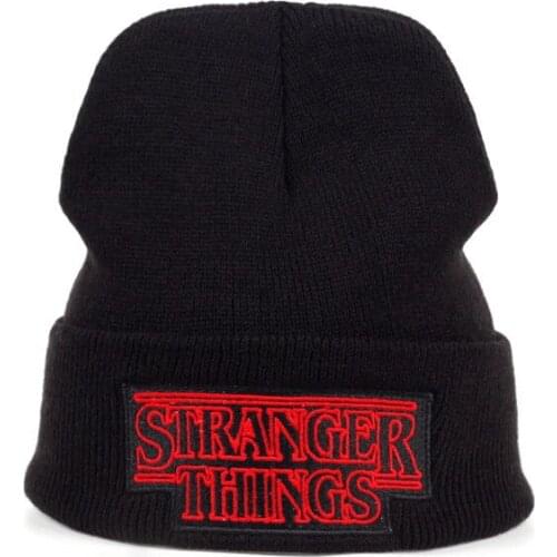 Stranger Things Hat Cap Hat Winter Warm Skullie Beanie Hip Hop Embroidered Dustin Black Knit Cap Hat Cosplay Gift