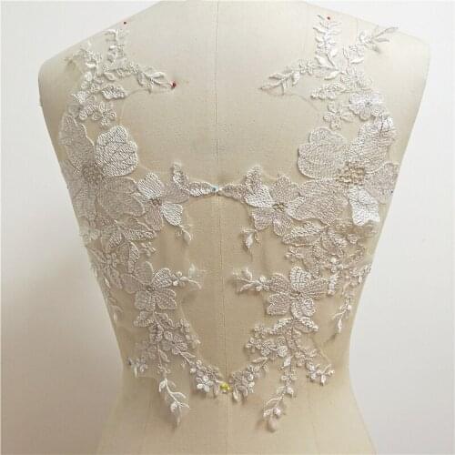New Silver Lace Embroidery Flowers Bridal Veil Jewelry DIY Materials Wedding Lace Accessories Patches for Clothing
