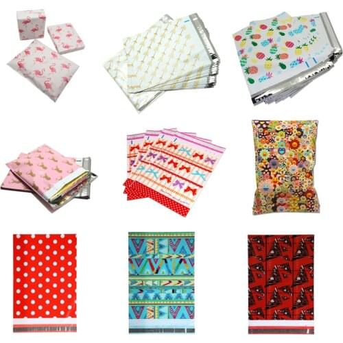 100Pcs 10*13 inch Poly Mailers 25.5x37cm Self Seal Plastic Mailing Envelope Bags Flamingo Designer Shipping Packaging Envelopes