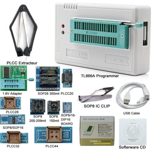 100% Original Minipro TL866ii Plus TL866A TL866CS + 12 Adapters EEPROM Universal Bios USB programmer Free shipping