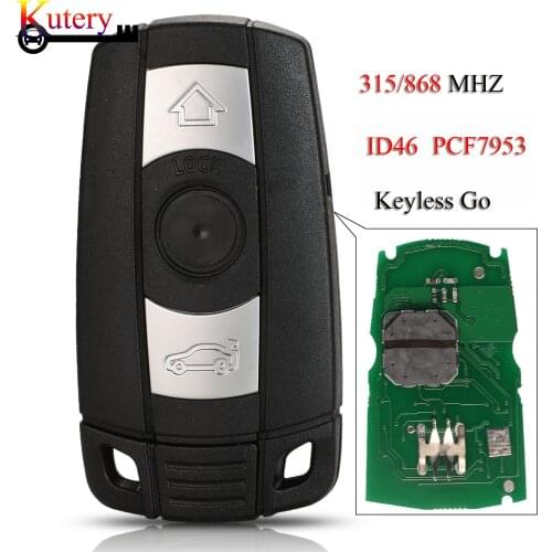 Kutery Remote Smart Car Key Control For BMW 1 3 5 7 Series X5 X6 Z4 Smart Keyless Entry 315/868MHZ ID46 PCF7953 Chip