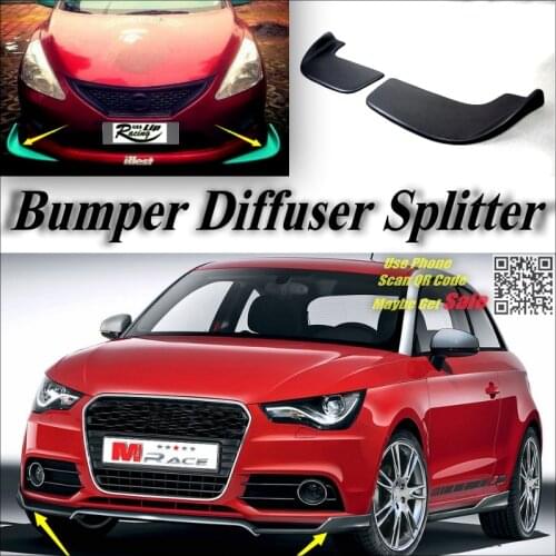 Splitter Diffuser Bumper Canard Lip For Audi A1 2010~2016 Tuning Body Kit Car Front Deflector Flap Fin Chin Spoiler Deflector