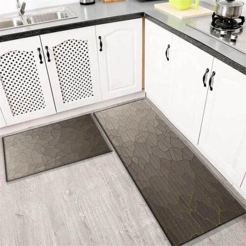 Gray Gradient Texture Kitchen Rugs Mats Flannel Anti-slip Washable Bath Mat On The Floor Nordic Carpet For Bedroom Bedside