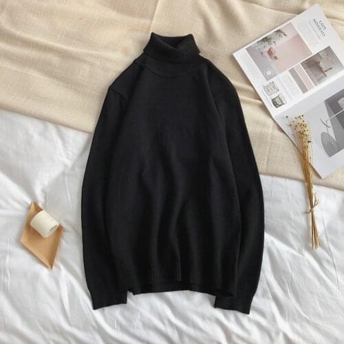 YASUGUOJI New 2019 Autumn and Winter Turtleneck Pullover Men Fashion Turtle Neck Mens Sweater Slim Sweater Men Knitted Sweater