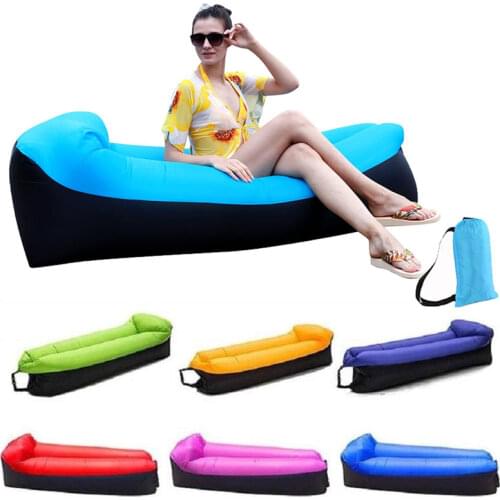 Outdoor Camping Inflatable Sofa Lazy Bag Portable folding chair Sleeping Bag Air Bed 3 Season Ultralight Inflated Camping Mat