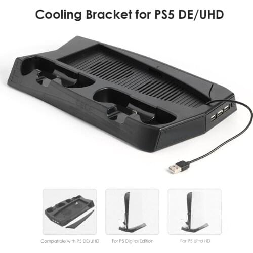 Vertical Cooling Stand Cooler Fan Holder Dual Controller Charger for Sony Playstation 5 PS5 Controller Console Game Accessories