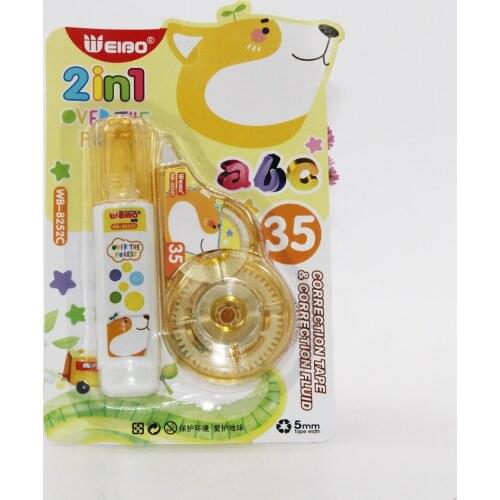 WEIBO 8252C CORRECTION TAPE ,WHITE OUT, CORRECTION TAPE AND PEN SET