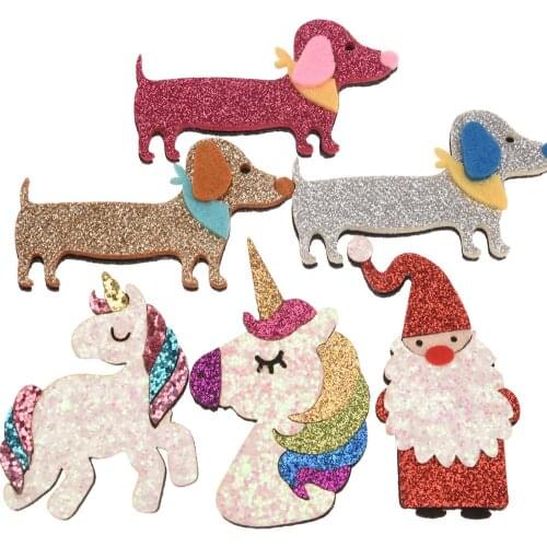 18pcs Boutique Dog Patch Christmas Accessories Cute Unicorn Accessories Fashion Hair Accessories No Hairclip Barrette