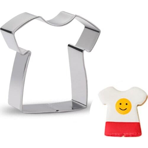 1pcs patisserie Kids T-shirt Stainless Steel Cookie Cutter Moldes Metal Biscuit Mould Fondant Cake Decor Tools Pastry Shop Bake