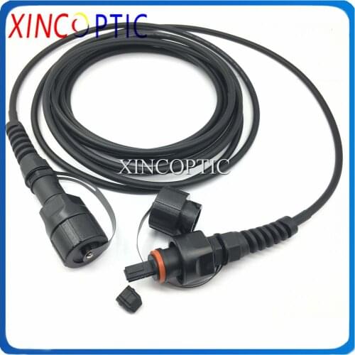 12Cores Single Mode G657A 6.0mm 10M MPO/APC Female Male Outdoor Waterproof 12C Armored Fiber Optic Patch Cord Cable Connector