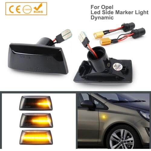 2Pcs Dynamic LED Side Marker Lights Auto parts For Chevrolet Cruze Opel Adam Astra Corsa Insignia Zafira Meriva Turn Signal Lamp