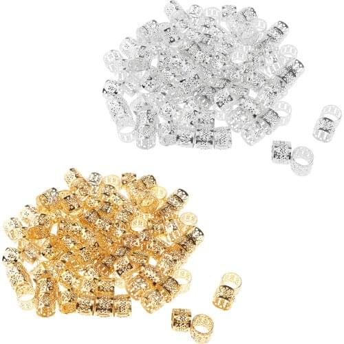 200Pcs Hair Beads Cuffs Tubes Braid Rings Jewelry Making Accessories
