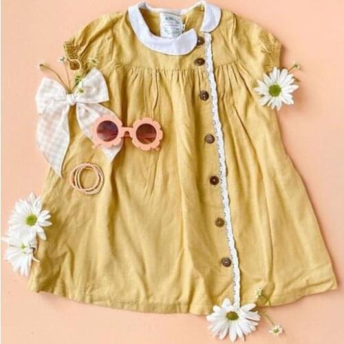 2021 European and American summer girl cotton lace lace casual short-sleeved princess dress girls clothes girls dress wholesale