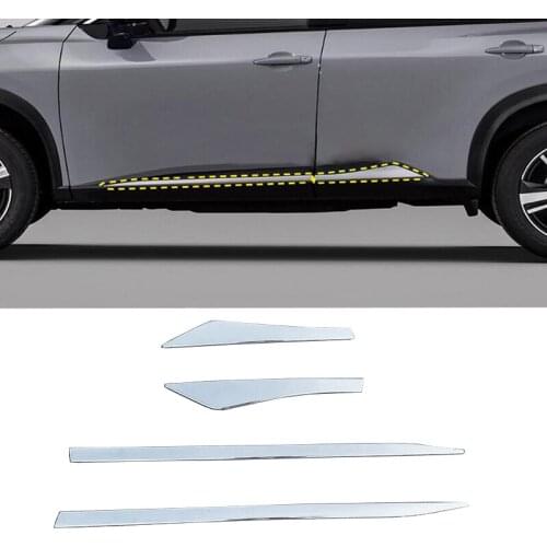 For Nissan Rogue X-Trail T33 2021 2022 Body Side Door Moulding Trim Cover ABS Sticker Protector Car Styling Accessories 4pcs