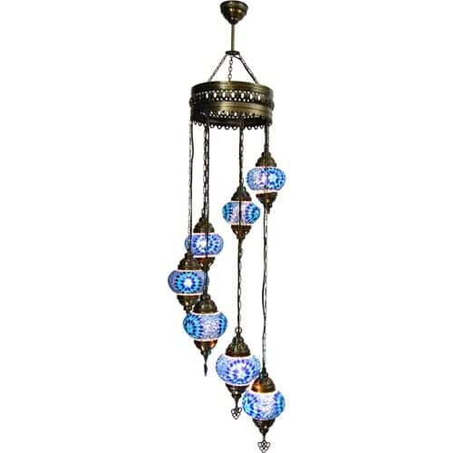 7 Globe Turkish Pendant Lamp, Free Ekspress Shipping, Mosaic Lamp, Nostalgia Home Decoration - Mosaic Lamp, Turkish Lamp, Turkis