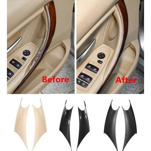 Car Interior Door Panel Grab Handle Covers Armrest Protective Trim Car Styling for BMW 3 4 Series 2012-2018 F30 F35 Carbon Fiber