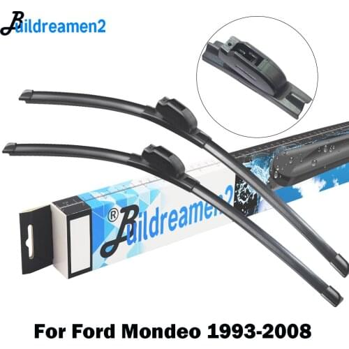 Buildreamen2 Car Wiper Blade For Ford Mondeo 1993-2018 Auto Natural Rubber Windshield Wiper Frameless
