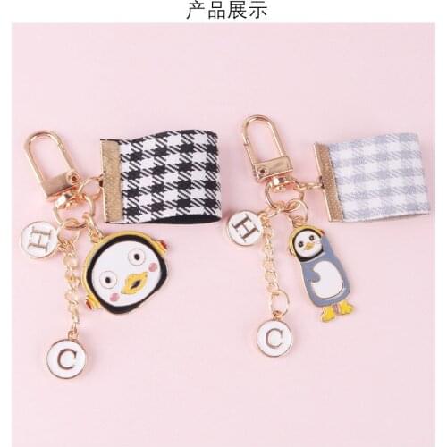 Alloy Cute Animal Penguin key chain pendant Keyrings Llavro