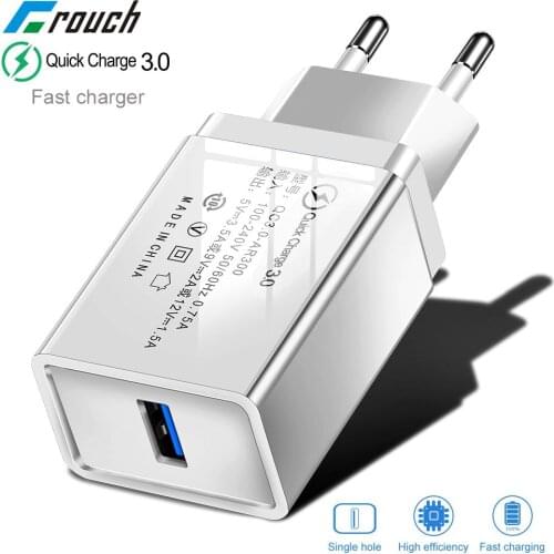 Crouch 5V 3 A Quick charge 3.0 Fast USB Charger For iPhone 6 7 8 XS QC 3.0 Travel Wall Charger Adapter For Samsung Xiaomi Huawei