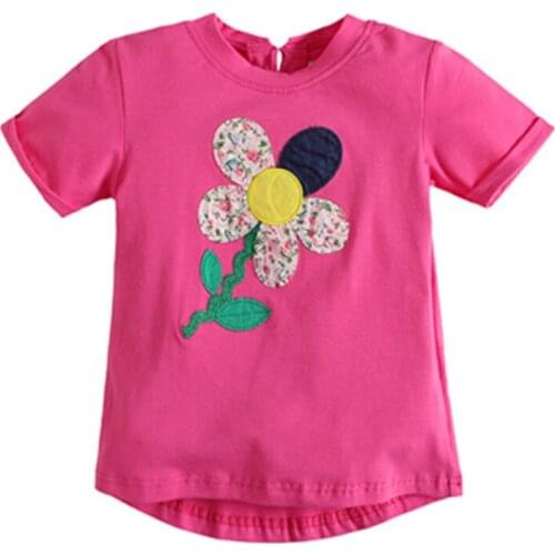Cotton Printed Short Sleeve Baby Girls T shirt Summer Brand Round Neck Childrens Clothes Kids Tops Tee 18mths-6yrs)
