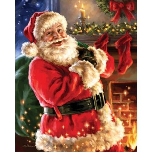 Paint By Number Christmas Oil Painting Art Gift DIY Pictures By Numbers Santa Claus Home Decoration