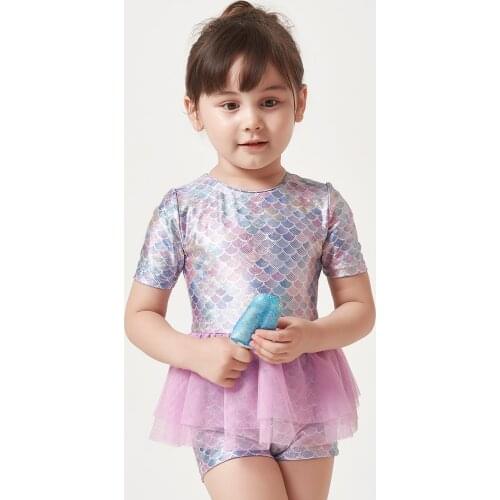 Julysand Girl Swimsuit High-end One Piece Swimsui Kids Lovely Mermaid Mesh Skirt Ruffles Skin CareBathing Suit for Toddler Girls