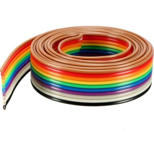Uxcell 5M 1M 3 Meters Long 10P Jumper Wire Ribbon Cable 1.27mm Pitch 1.3mm Dia Ribbon Flat Cable for Digital Cameras LCD TVs