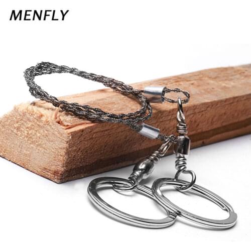 MENFLY Outdoor Camping Survival Saws Household Manual Small Logging Tools Jig Saw 360 Degree Rotation Bole Hand Wire Saw Chain