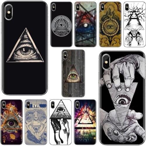 For Huawei P7 P8 P9 P10 P20 P30 P40 Lite Plus Pro 2015 2016 2017 Mini Illuminati Symbol Eye Pyramid Art Cute Silicone Phone Case