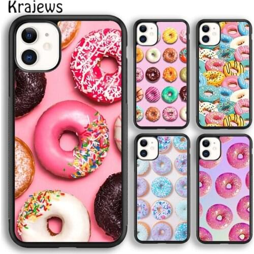 Krajews Candy Creamy Pink Donut Soft Phone Case Cover For iPhone 5 SE 6s 7 8 plus X XR XS 11 12 pro max Samsung Galaxy S8 S9 S10