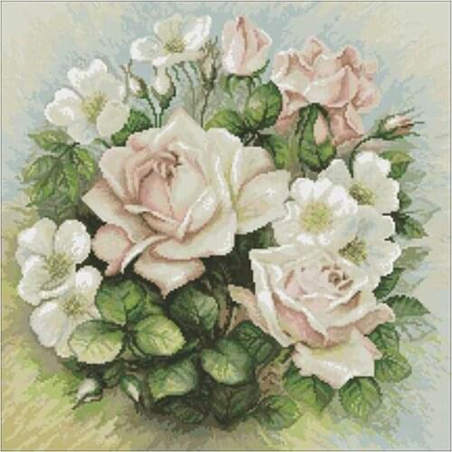Farben Rose Bouquet Counted Cross Stitch 11CT 14CT 18CT 28CT DIY Cross Stitch Kit Embroidery Needlework Sets home decor