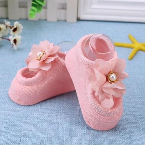 3 Pairs/Lot Flower Bowknot Baby Girls Shoes Socks Soft Cotton Anti-Slip Newborn Toddler Floor Socks Baby Feet Wear Kit