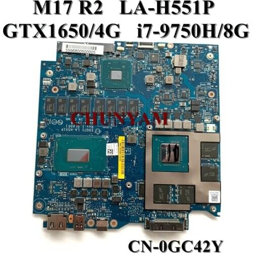 NEW LA-H551P FOR DELL Alienware M17 R2 Laptop motherboard w/ i7-9750H 8GB RAM GTX 1650 4GB Video CN-0GC42Y GC42Y mainboard