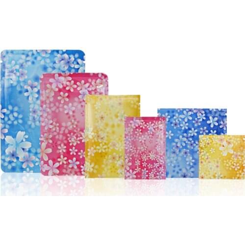 100Pcs/lot Open Top Glossy Cherry Pure Aluminum Foil Packaging Bag Flat Mylar Heat Seal Coffee Candy Tea Storage Bag