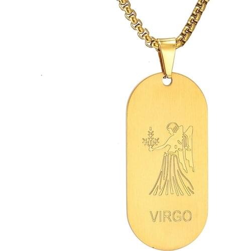 Personalized 12 Constellation Necklace Custom Name date Necklace For Woman men Gold Pendant Nameplate Jewelry Birthday Gift