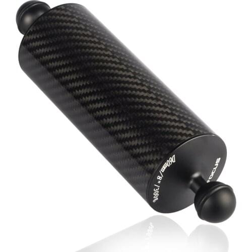 MINIFOCUS Floating 10"/ 25.5 cm D60mm Carbon Fiber Underwater Float Buoyancy Dual Ball Arm for Tray Video Light/Strobe mounting