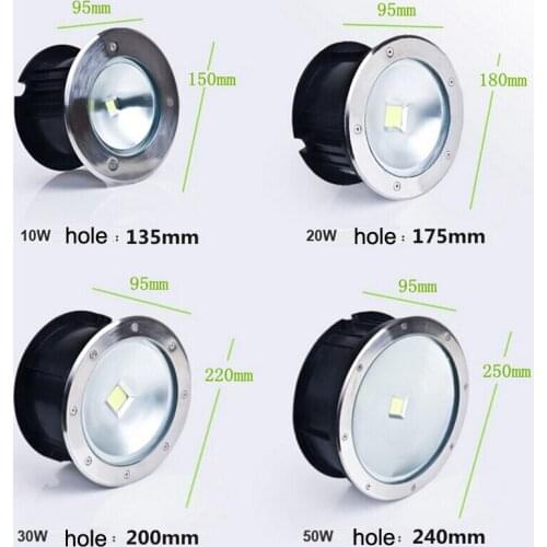 Buried Lamp LED Underground Lamp 20W/30W AC85-265V COB LED Inground Light IP67 Warm White/W/Red/Green/Blue LED Underground Light