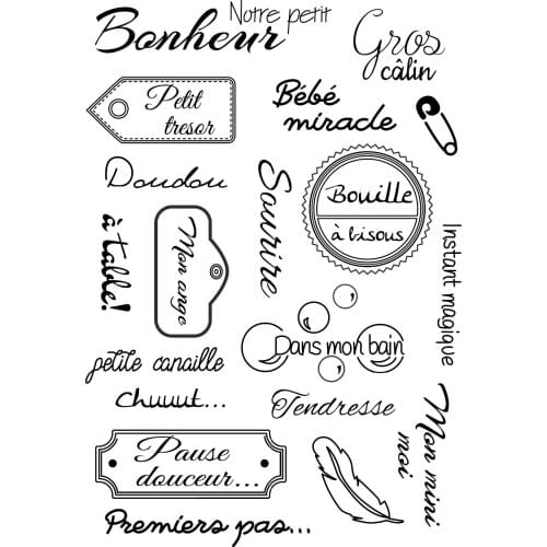 French Words Transparent Clear Silicone Stamp/seal for DIY Scrapbooking/ Album Decorative Clear Stamp Sheets ST0141