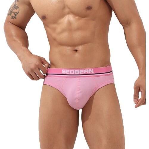 New SEOBEAN mens G-string solid underwear cotton thong sexy male underwear hot sell