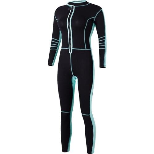 Super Stretch 3mm Neoprene Wetsuit - Womens Full Body Diving Suit Long Sleeve Rash Guard for Water Sports - Select Sizes