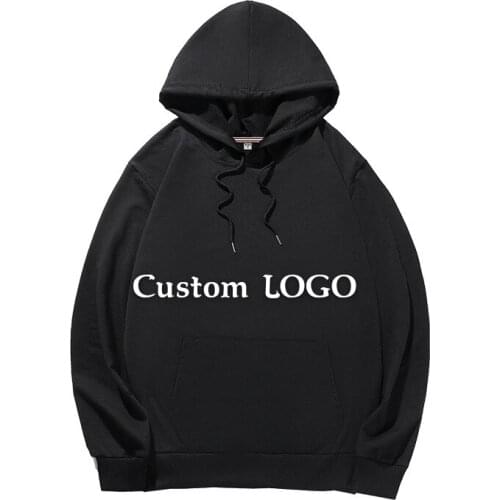 DIY Personalized Print Embroidery LOGO Hoodies Custom Unisex Sweatshirts Solid Color Casual Class Uniform Work Clothes