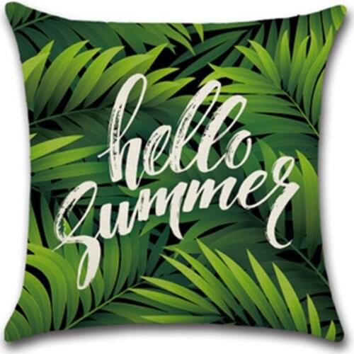 BEI Tropical forest plants series linen Cushion Cover Printed hot summer PillowCases Sofa car home Decor 45cm green spring