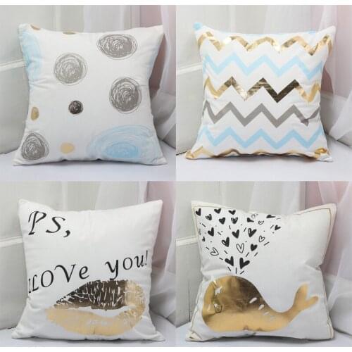 Creativity Hot Stamping Geometric Cushion Pillow Home Decor Cover Cushion Cover For Sofa Throw Pillow Case 45x45cm
