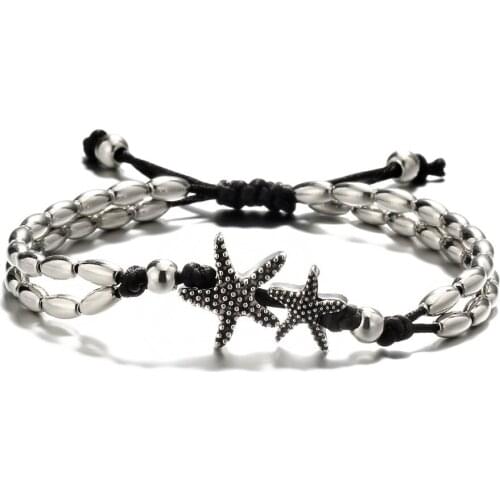 Vintage Bracelet Foot Jewelry Retro Anklet For Women Girls Ankle Leg Chain Charm Starfish Beads Bracelet Beach Jewelry 041