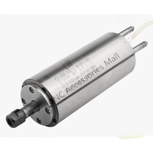 100w 0.1kw ER8 10000-60000rpm Precision High Speed spindle motor nature cooling 36VAC 1.5A 1000HZ 48mm spindle