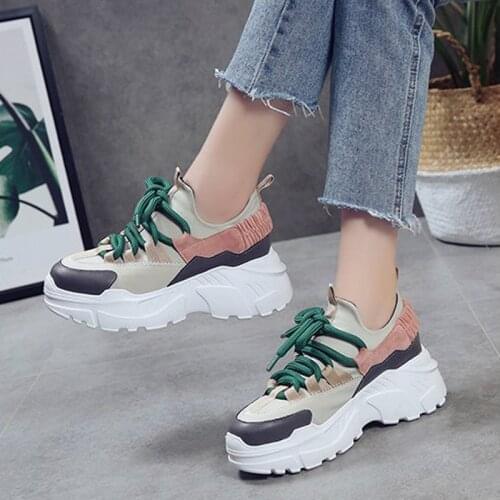 Women Platform Sneakers Women Height Increasing 7 cm Chunky Shoes Woman casual shoes Ladies Wedge Shoes chaussure femme yui8